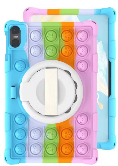 Push Bubble Case priekš Teclast T40 Air 2023 10,4 collu planšetdatora aizsargvāciņš T40Air 10,4 collu apvalka rotējošs statīvs Triecienizturīgs Funda