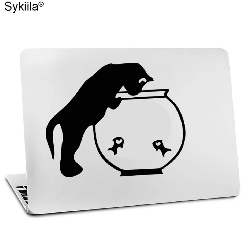 Vinila uzlīme Apple Macbook Air 11 13 collas Mac Pro Retina 13 15 Skins vāciņš Glow Black uzlīme Cat Monkey wolf Touch