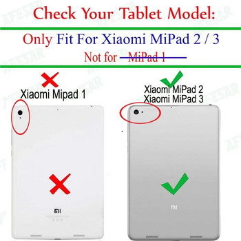 Θήκη για tablet Mipad 2 Mipad 3 με εξαιρετικά λεπτή αναδιπλούμενη βάση μαγνήτη για Xiaomi Mi Pad 2 3 (7,9 ιντσών) Flip pu δερμάτινο κάλυμμα βιβλίου