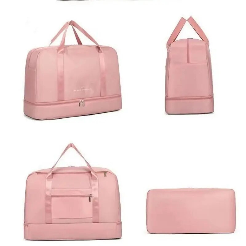 Ceļojumu ūdensnecaurlaidīga sporta zāles soma Weekender, ko nēsāt līdzi pa nakti sievietēm ar ratiņu piedurknes mitru kabatu