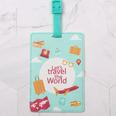 Harta lumii creative Accesorii de călătorie de înaltă calitate Etichetă pentru bagaje Valisă din PU Suport pentru adresă de identificare Etichetă de îmbarcare pentru bagaje Etichetă portabilă