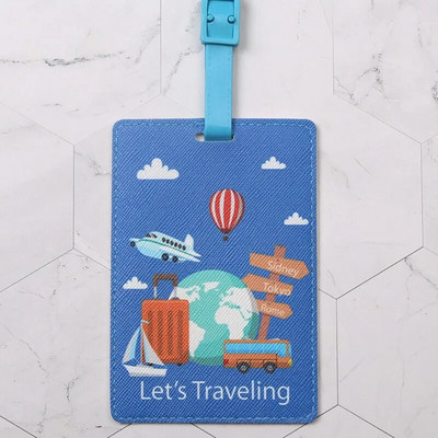 Harta lumii creative Accesorii de călătorie de înaltă calitate Etichetă pentru bagaje Valisă din PU Suport pentru adresă de identificare Etichetă de îmbarcare pentru bagaje Etichetă portabilă