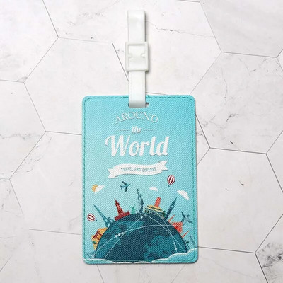 Harta lumii creative Accesorii de călătorie de înaltă calitate Etichetă pentru bagaje Valisă din PU Suport pentru adresă de identificare Etichetă de îmbarcare pentru bagaje Etichetă portabilă