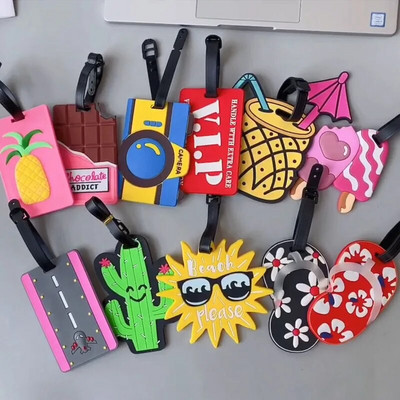Accesorii de călătorie Etichete creative pentru îmbarcare pentru bagaje Etichetă pentru bagaje cu desene animate cu animale de gel de siliciu Valisă ID-uri Suport etichetă portabilă