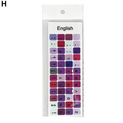 Notebook Engleză Tastatură Autocolant Macaron Color Key Sticker Desktop Computer Autocolant Scrub Repair Film pentru tastatură rezistent la praf