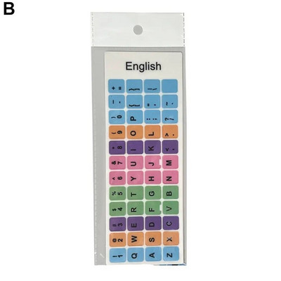 Notebook Engleză Tastatură Autocolant Macaron Color Key Sticker Desktop Computer Autocolant Scrub Repair Film pentru tastatură rezistent la praf