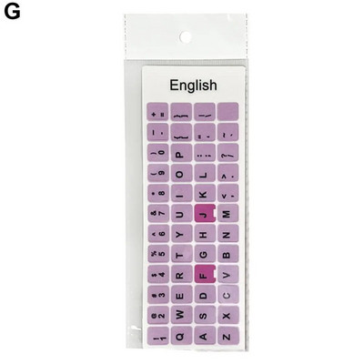 Notebook Engleză Tastatură Autocolant Macaron Color Key Sticker Desktop Computer Autocolant Scrub Repair Film pentru tastatură rezistent la praf