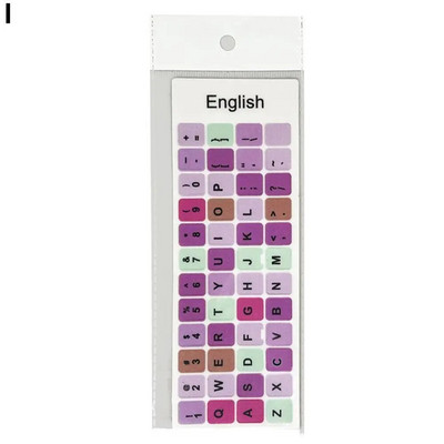 Notebook Engleză Tastatură Autocolant Macaron Color Key Sticker Desktop Computer Autocolant Scrub Repair Film pentru tastatură rezistent la praf