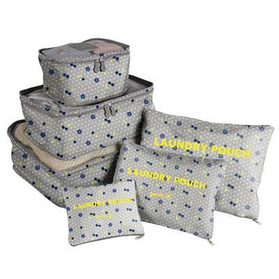 6 τεμ. Leopard Print Τσάντες Ταξιδιωτικής Βαλίτσας Μονόχρωμο Αποσκευές Ντουλάπα Ρούχα Οργανωτής αποθήκευσης Εσώρουχα Παπούτσια Συσκευασία Κύβοι