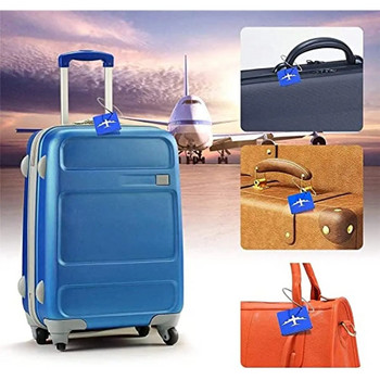 Ετικέτες αποσκευών Ετικέτα βαλίτσας από κράμα αλουμινίου Ετικέτες ταξιδιού σετ με ατσάλινη θηλιά ID Ετικέτες αποσκευών για βαλίτσες Αξεσουάρ ταξιδιού