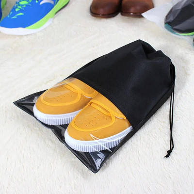 Women Men Non-Woven Fabric Drawstring Shoes Bag Pouch Portable Travel Shoes Clothes Organizer Packing Bags