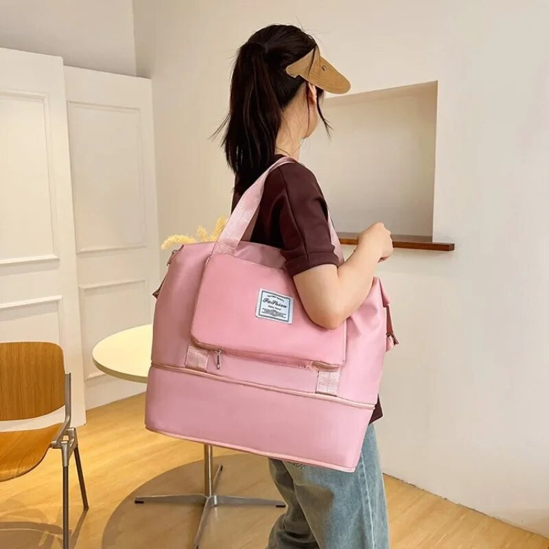 Salokāma sieviešu pārnēsājama liela ietilpība grūtnieču glabāšanai ceļojumu soma fitnesa soma