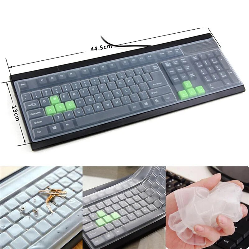 1PC mīksta silikona 108 taustiņu tastatūras vāka apvalki, universālie galddatora tastatūras vāki ādas aizsargplēves vāciņš, kas ir putekļu necaurlaidīgs