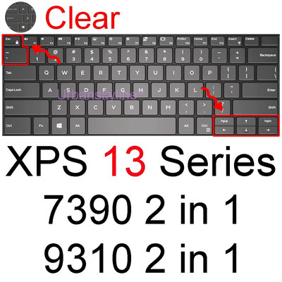 Dell XPS 13 tastatūras vāciņam 9300 9310 9305 9350 9360 9365 9370 9380 9575 7390 Protector Skin Case Klēpjdatora piederumi Silikona
