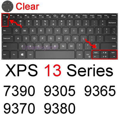 Dell XPS 13 tastatūras vāciņam 9300 9310 9305 9350 9360 9365 9370 9380 9575 7390 Protector Skin Case Klēpjdatora piederumi Silikona