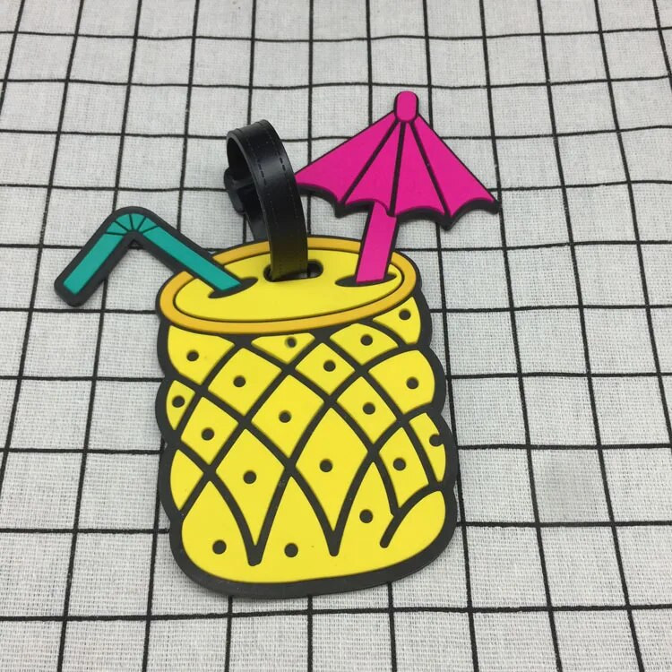 eTya Γυναικείες άντρες Φρούτα καρτούν αποσκευές Ετικέτες Silica Gel Βαλίτσα ID Διεύθυνση Ετικέτα Θήκη αποσκευών Επιβίβαση Ετικέτες Αξεσουάρ ταξιδιού