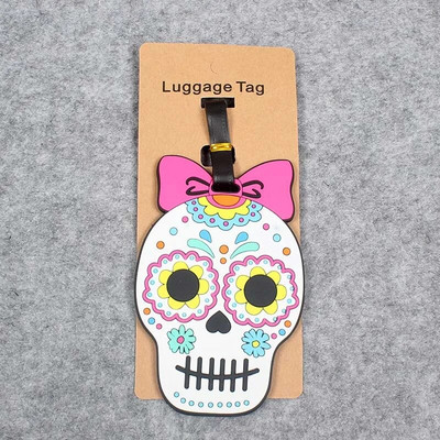 Cele mai noi accesorii creative de călătorie cu craniu Etichetă pentru bagaje cu gel de siliciu Suport ID pentru valiză Etichete pentru îmbarcare pentru bagaje Etichetă portabilă