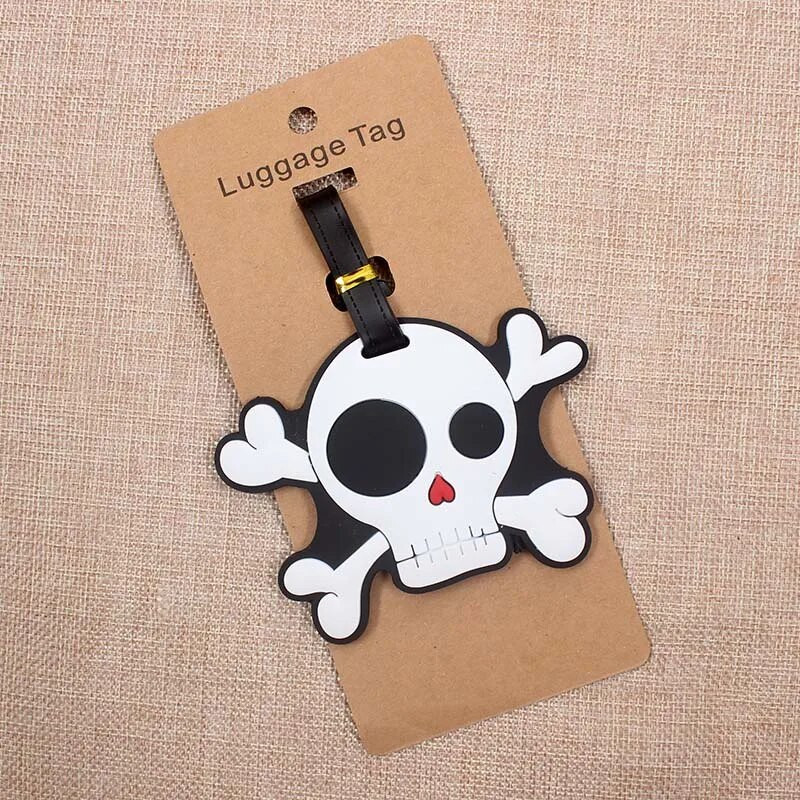 Uusimad Creative Skull Travel Accessories Pagasi silt Silikageel Kohvri ID Aadressid Hoidja Pagasi pardaleminekusildid Kaasaskantav etikett