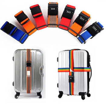 1 бр. 2 м регулируема каишка за багаж с напречен колан, опаковка, куфар за пътуване, найлонова ключалка, катарама, колани за багаж, аксесоари за къмпинг чанта
