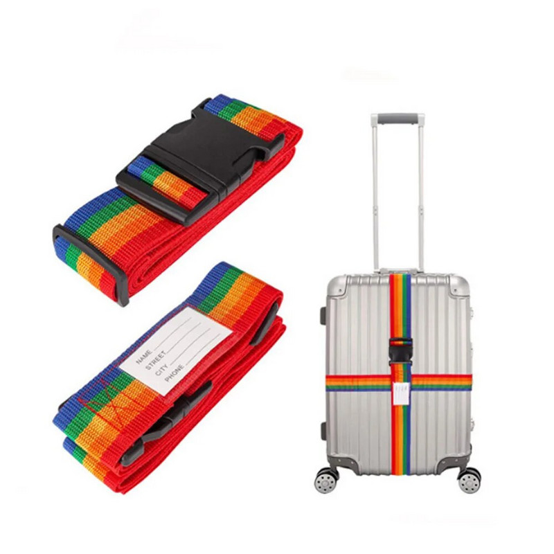 1gab 2m Regulējama bagāžas siksna Šķērssiksna Iepakojums Ceļojumu koferis Neilona slēdzene Sprādzes siksna Bagāžas jostas Kempinga somas piederumi