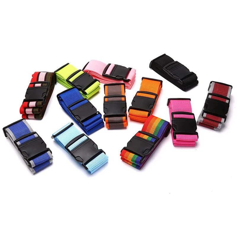 1gab 2m Regulējama bagāžas siksna Šķērssiksna Iepakojums Ceļojumu koferis Neilona slēdzene Sprādzes siksna Bagāžas jostas Kempinga somas piederumi