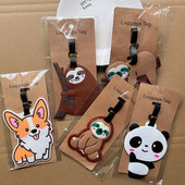 Etichetă de bagaje creativă în formă de animal din PVC Etichetă de îmbarcare din cauciuc Leneș Panda Etichetă din silicon Etichetă pentru bagaje Accesorii de călătorie