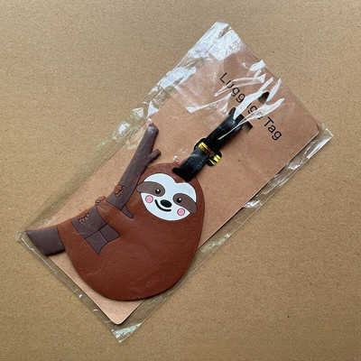 Etichetă de bagaje creativă în formă de animal din PVC Etichetă de îmbarcare din cauciuc Leneș Panda Etichetă din silicon Etichetă pentru bagaje Accesorii de călătorie