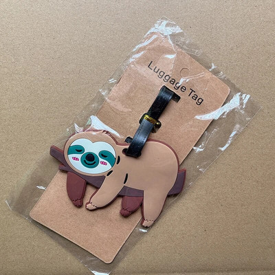 Etichetă de bagaje creativă în formă de animal din PVC Etichetă de îmbarcare din cauciuc Leneș Panda Etichetă din silicon Etichetă pentru bagaje Accesorii de călătorie