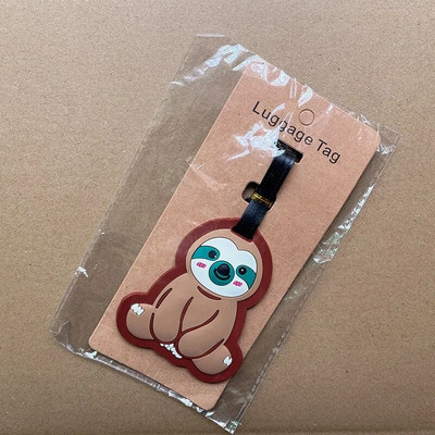 Etichetă de bagaje creativă în formă de animal din PVC Etichetă de îmbarcare din cauciuc Leneș Panda Etichetă din silicon Etichetă pentru bagaje Accesorii de călătorie