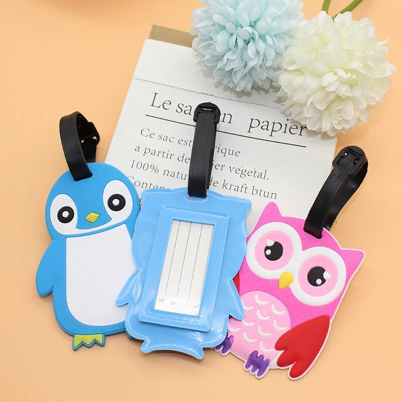 Ceļojumu piederumi Radoši bagāžas iekāpšanas birkas Bagāžas birkas Dzīvnieku karikatūra Silikagela čemodāna ID Adrešu turētājs Pārnēsājama etiķete