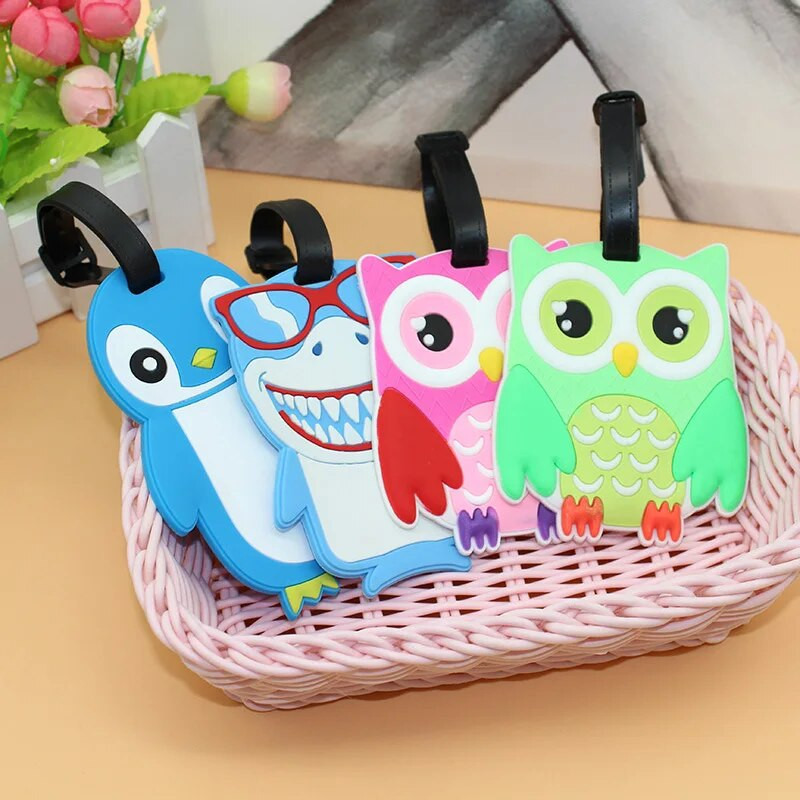 Ceļojumu piederumi Radoši bagāžas iekāpšanas birkas Bagāžas birkas Dzīvnieku karikatūra Silikagela čemodāna ID Adrešu turētājs Pārnēsājama etiķete