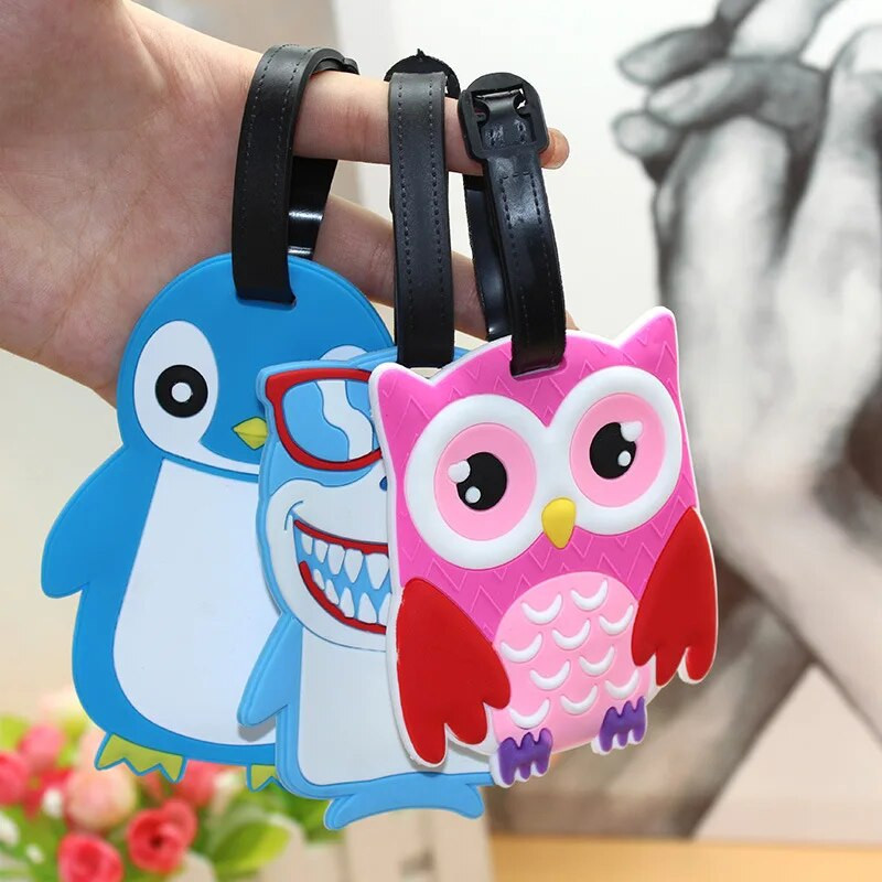 Ceļojumu piederumi Radoši bagāžas iekāpšanas birkas Bagāžas birkas Dzīvnieku karikatūra Silikagela čemodāna ID Adrešu turētājs Pārnēsājama etiķete