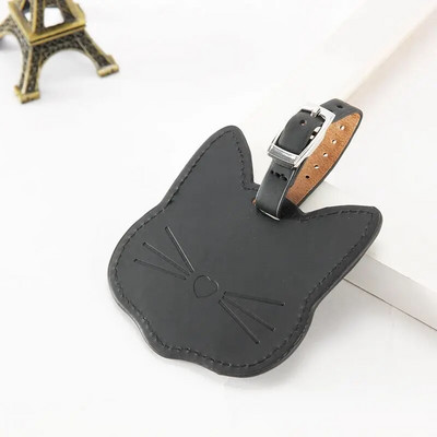Etichete pentru bagaje pentru pisici Curea cu două straturi Valisă ID-ul pentru etichetă Suport pentru etichetă Nume bagaj Etichetă din PU Etichetă portabilă Accesoriu de călătorie