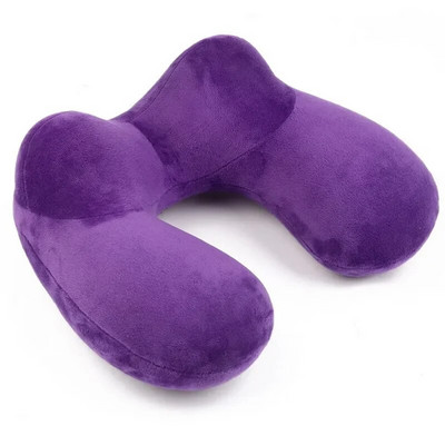 Pernă de călătorie în formă de U pentru avion Pernă gonflabilă pentru gât Accesorii de călătorie 4 culori Perne confortabile pentru somn Textil de casă