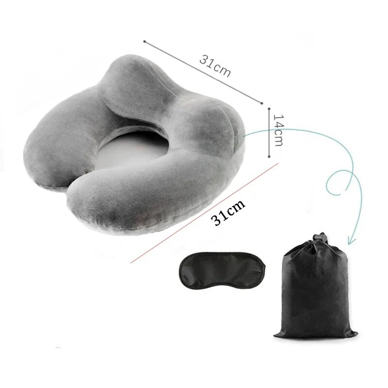 U veida ceļojumu spilvens lidmašīnām piepūšamā kakla spilvena ceļojumu aksesuāri 4 krāsu ērti spilveni gulēšanai mājas tekstils