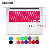 Klēpjdatora tastatūras vāciņš priekš macbook air 13 pro 15 collu A1466 A1502 A1278 A1398 EU Silicon Keyboard Cover Color aizsargplēve