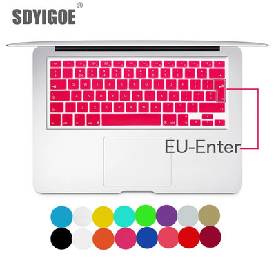 Капак за клавиатура на лаптоп за macbook air 13 pro 15 инча A1466 A1502 A1278 A1398 EU Silicon Keyboard Cover Цветно защитно фолио