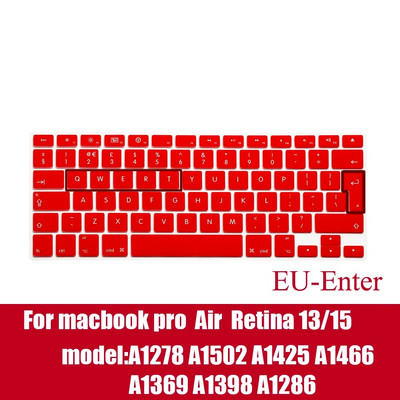 Klēpjdatora tastatūras vāciņš priekš macbook air 13 pro 15 collu A1466 A1502 A1278 A1398 EU Silicon Keyboard Cover Color aizsargplēve