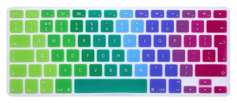 Rainbow TPU apvalks Macbook Air 13 Pro 13 15 Retina EU Keyboard Cover Rainbow Soft Protector Skin A1466 A1278 A1286 A1502 A1398