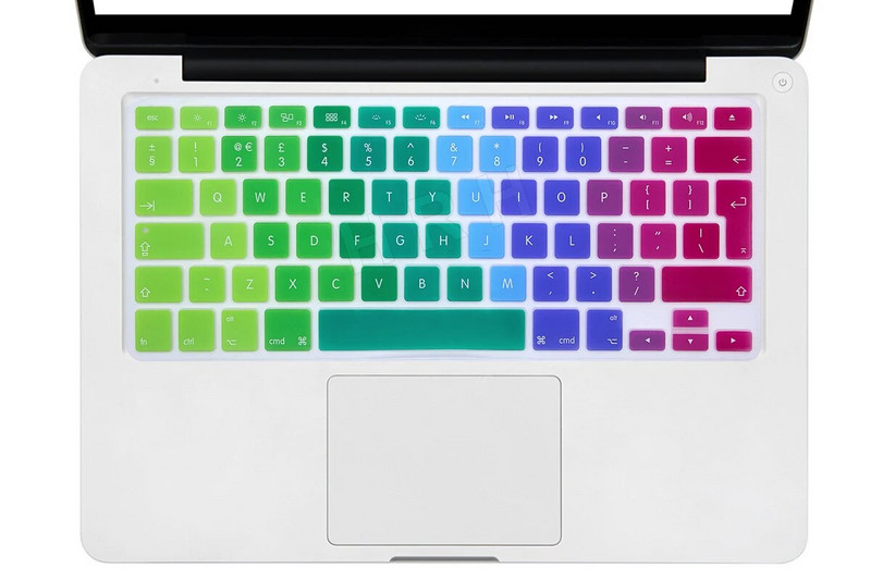 Rainbow TPU apvalks Macbook Air 13 Pro 13 15 Retina EU Keyboard Cover Rainbow Soft Protector Skin A1466 A1278 A1286 A1502 A1398