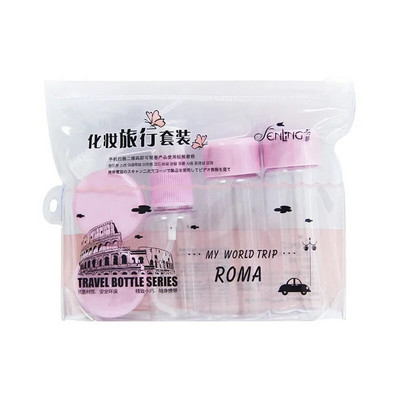7 buc./set Mini machiaj de călătorie Sticle de oală pentru cremă de față cosmetică Recipient de machiaj gol din plastic transparent Accesorii de călătorie
