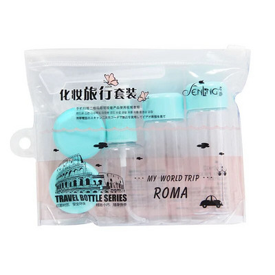 7 buc./set Mini machiaj de călătorie Sticle de oală pentru cremă de față cosmetică Recipient de machiaj gol din plastic transparent Accesorii de călătorie