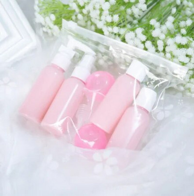 7 buc./set Mini machiaj de călătorie Sticle de oală pentru cremă de față cosmetică Recipient de machiaj gol din plastic transparent Accesorii de călătorie