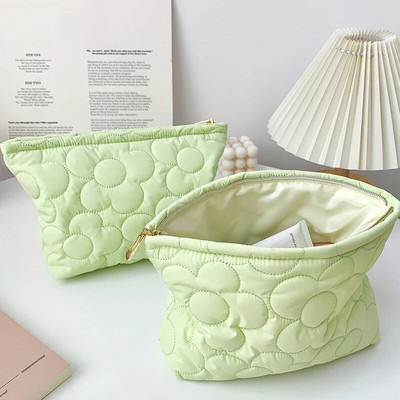 Γυναικεία τσάντα καλλυντικών λουλουδιών μεγάλης χωρητικότητας Πορτοφόλι μακιγιάζ Ταξιδιωτικές τσάντες αποθήκευσης Καπιτονέ βαμβακερές τσάντες χειρός Τουαλέτα Organizer
