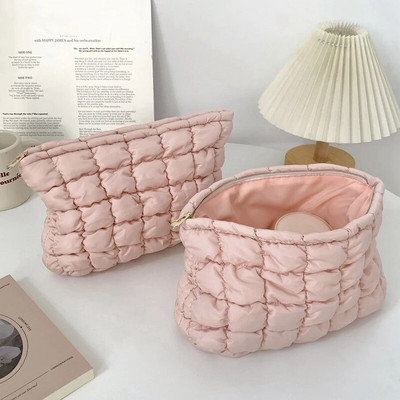 Γυναικεία τσάντα καλλυντικών λουλουδιών μεγάλης χωρητικότητας Πορτοφόλι μακιγιάζ Ταξιδιωτικές τσάντες αποθήκευσης Καπιτονέ βαμβακερές τσάντες χειρός Τουαλέτα Organizer