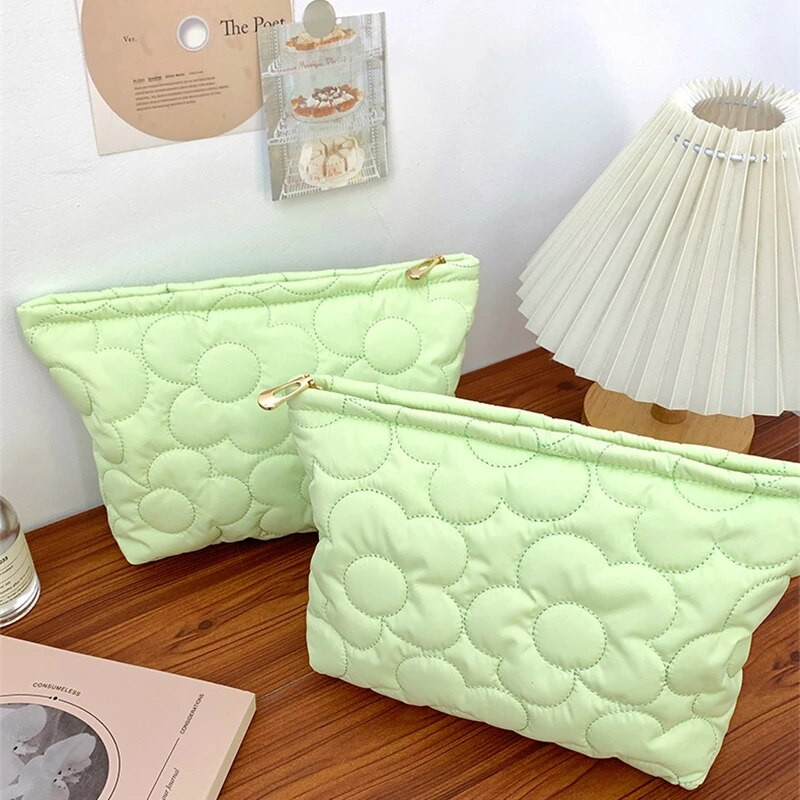 Γυναικεία τσάντα καλλυντικών λουλουδιών μεγάλης χωρητικότητας Πορτοφόλι μακιγιάζ Ταξιδιωτικές τσάντες αποθήκευσης Καπιτονέ βαμβακερές τσάντες χειρός Τουαλέτα Organizer