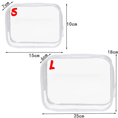 Saci de cosmetice transparente din PVC, mic, mare, transparent, impermeabil, pentru machiaj, portabil de călătorie, pentru spălat, organizator, husă de depozitare