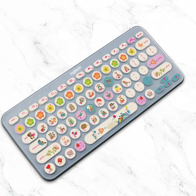 Πολύχρωμο κάλυμμα πληκτρολογίου K380 για Logitech K380 For Logi Wireless Silicone Protector Skin Case Film TPU English Korean Clear