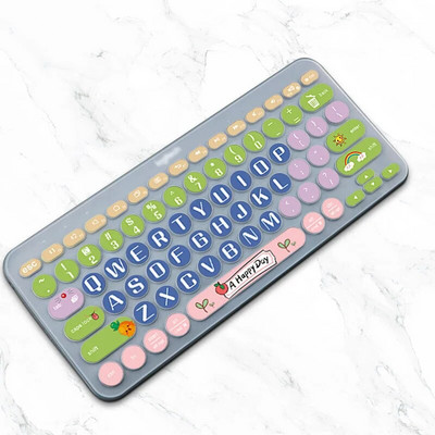 Πολύχρωμο κάλυμμα πληκτρολογίου K380 για Logitech K380 For Logi Wireless Silicone Protector Skin Case Film TPU English Korean Clear