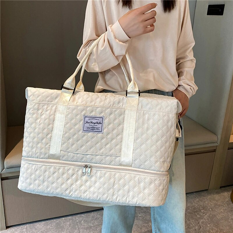 Velika velika torba Weekender Carry On Noćne torbe za žene Putovanje s rukavima za kolica Wet Pocket Sportska torba za teretanu